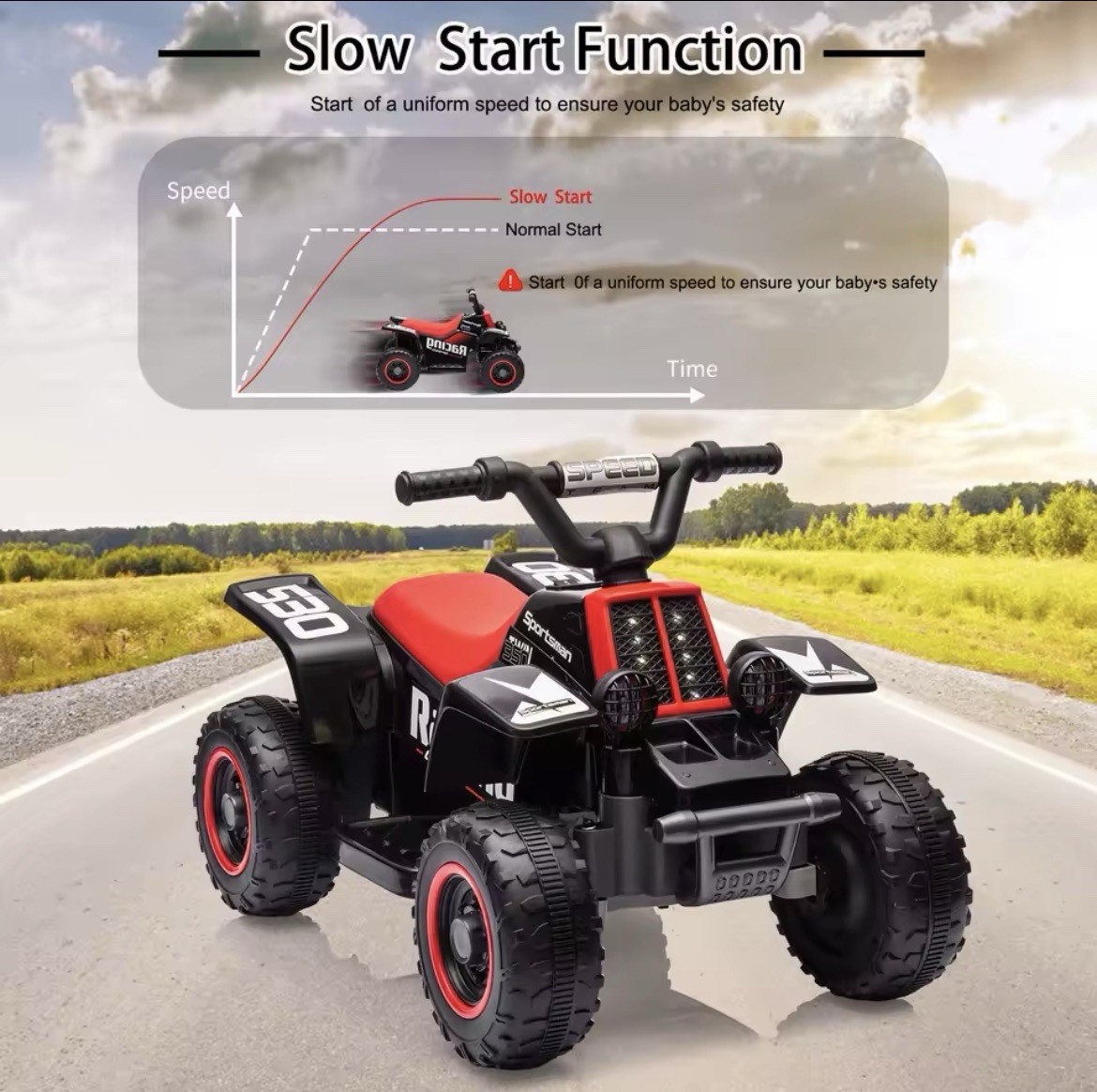6V Kids Ride-On ATV – Electric 4-Wheeler Quad