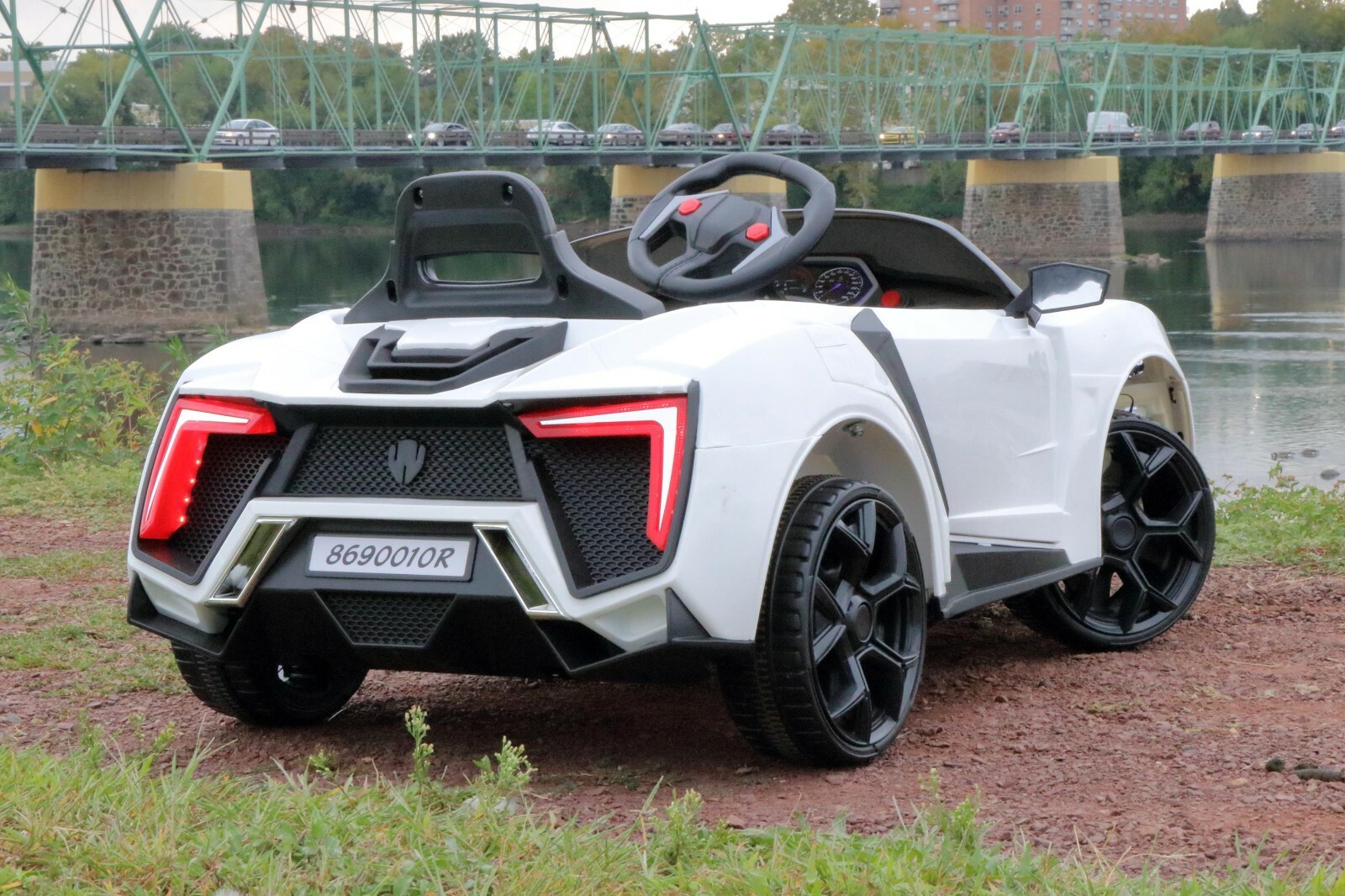 First Drive Lykan Hypersport White 12v Kids Cars – Dual Motor Electric Power Rid