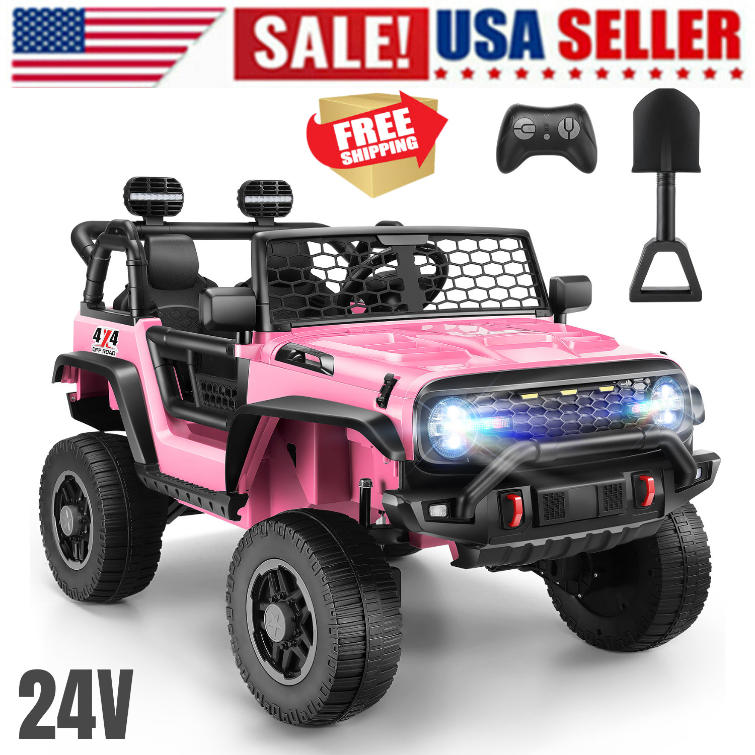 4x100W Kids Ride On Car w/ Remote Control 24V Motors 3 Speeds Boys & Girls Gift-