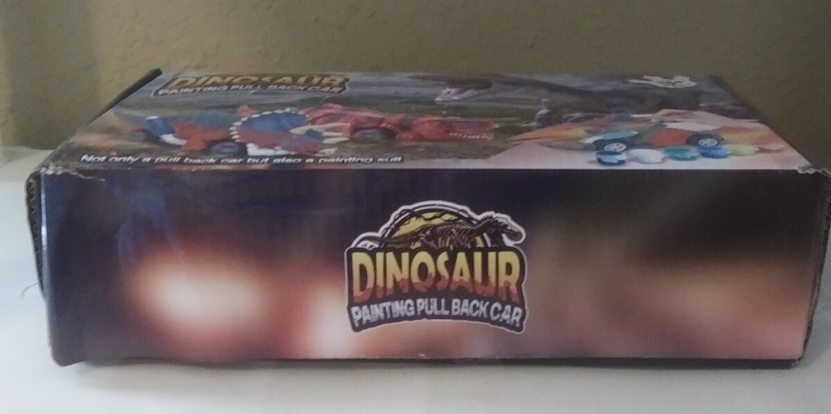 DINOSAUR PAINTING DO IT YOURSELF PULL BACK CAR KIT (6) DINOSAUR CARS TO PAINT