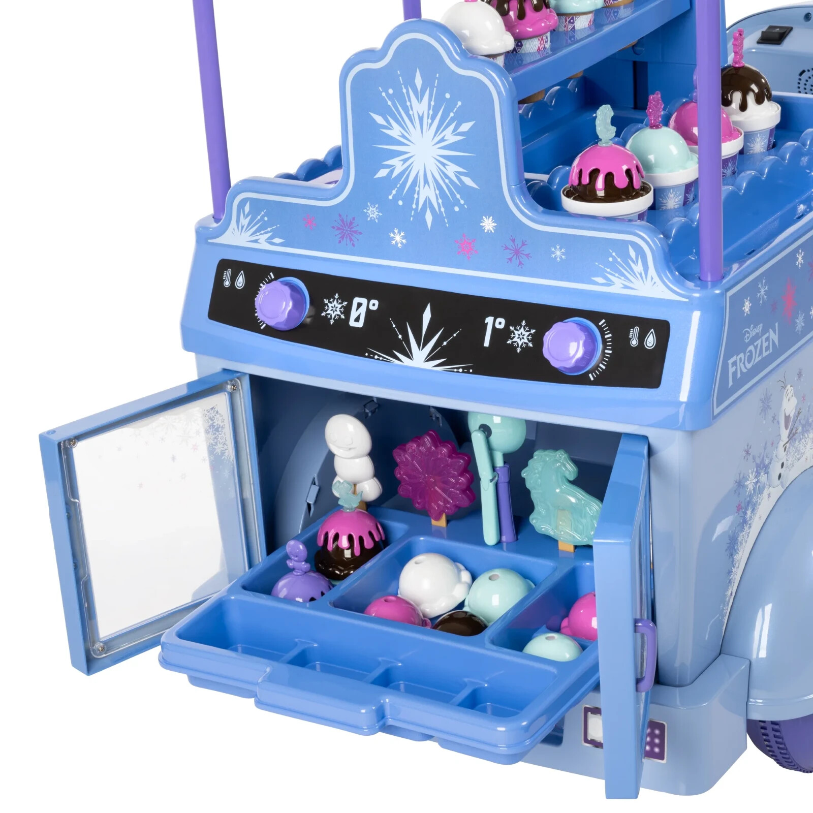 Disney Frozen 6V Battery-Powered Electric Ice Cream Cart, Ages 3-7, Blue