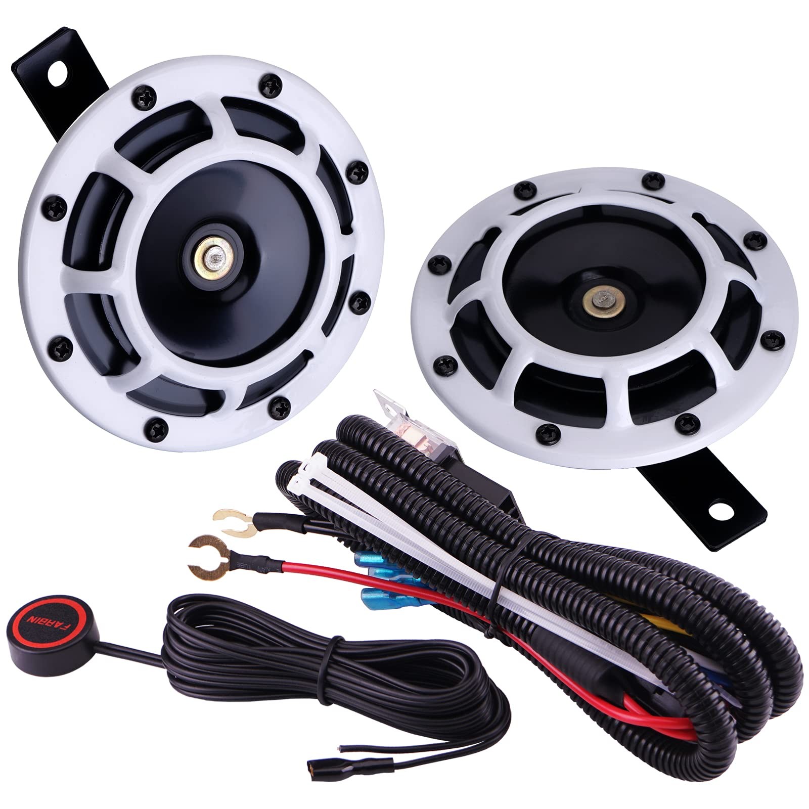 AOLIHAN Car Twin Horns Kit, Train Horn for Car, Round Loud Horns Speaker, Met…