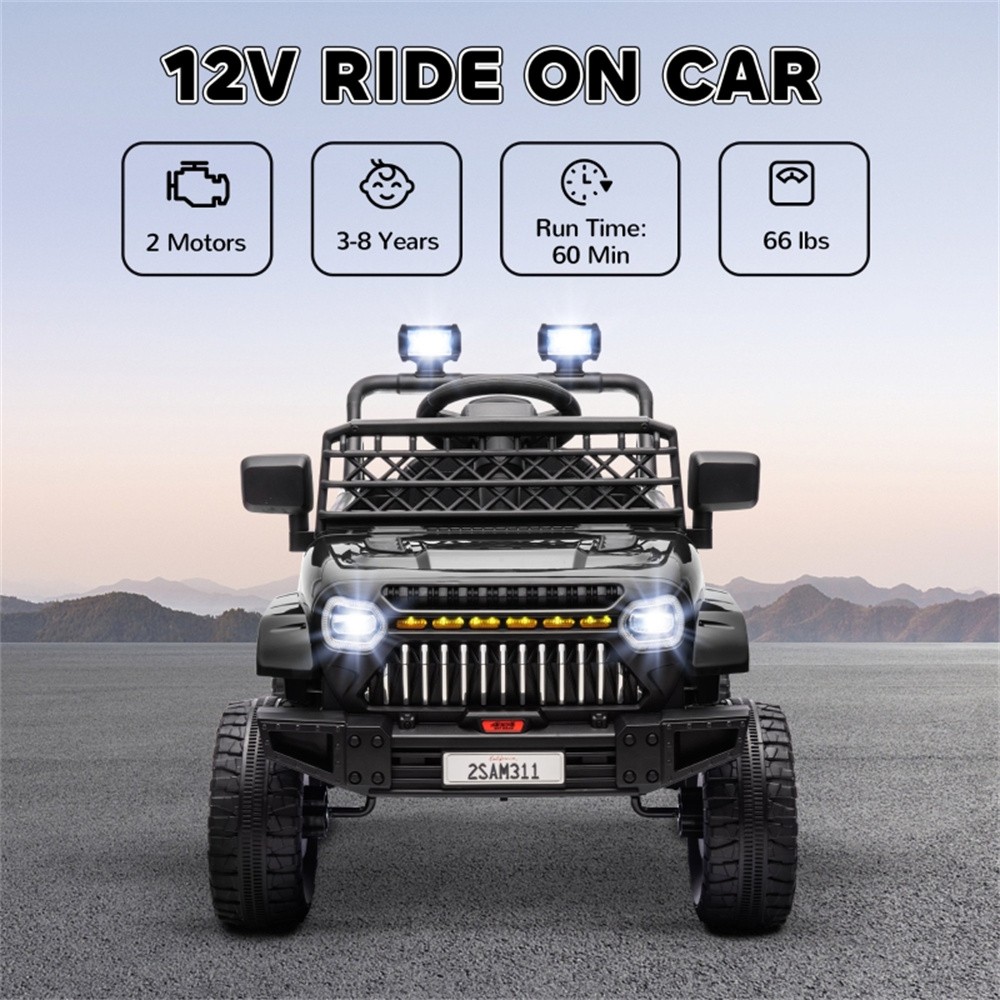 Ride on Toy Electric Car, 12V Dual Motors Remote Control Drive, Girls Boys Gift