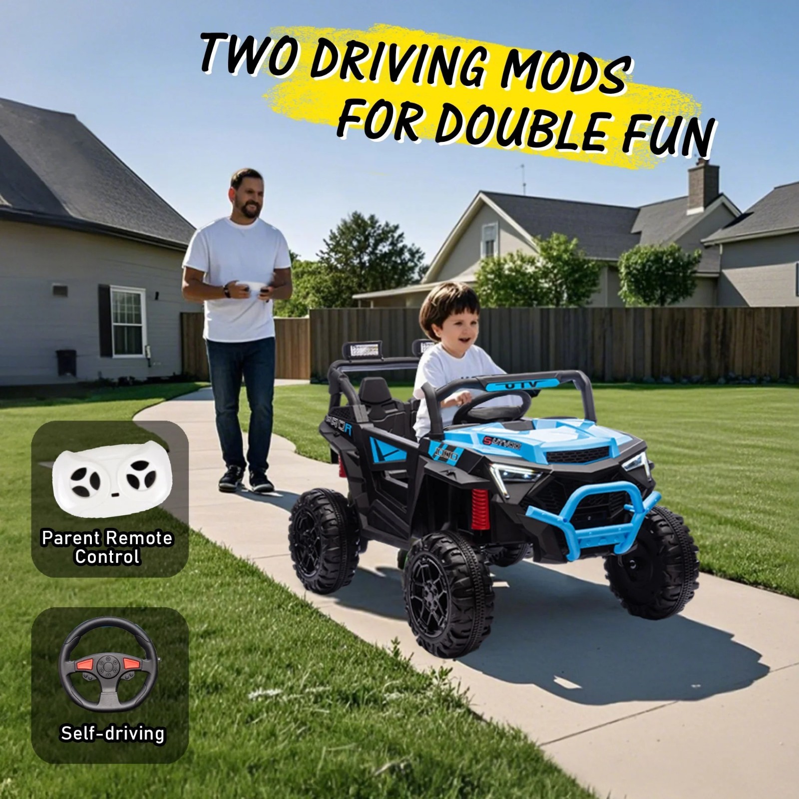 12V Kids Electric Ride On Car 4 Wheeler Off-Road UTV w/ Remote Control Music USB
