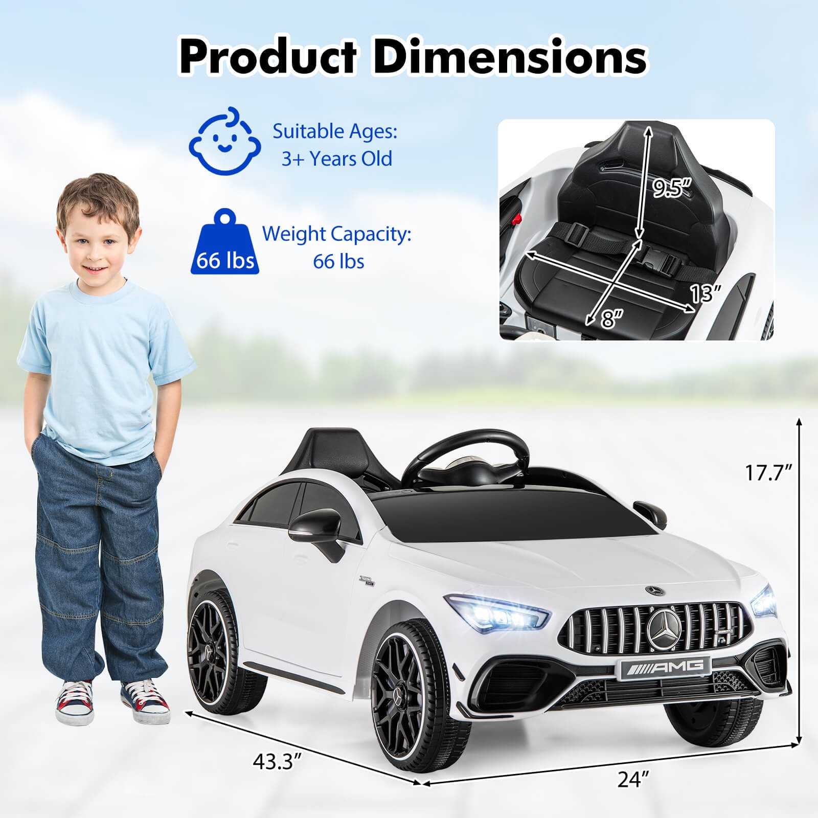 12V Kids Ride on Car w/Remote Rocking Function Transport Wheels Lights & Music
