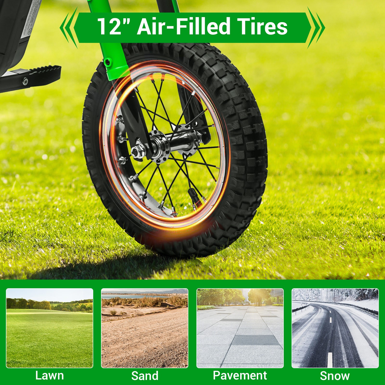 24V Electric Dirt Bike Safe Motorcycle 2 Speeds Up to 14.29MPH for 8-11Year Kids