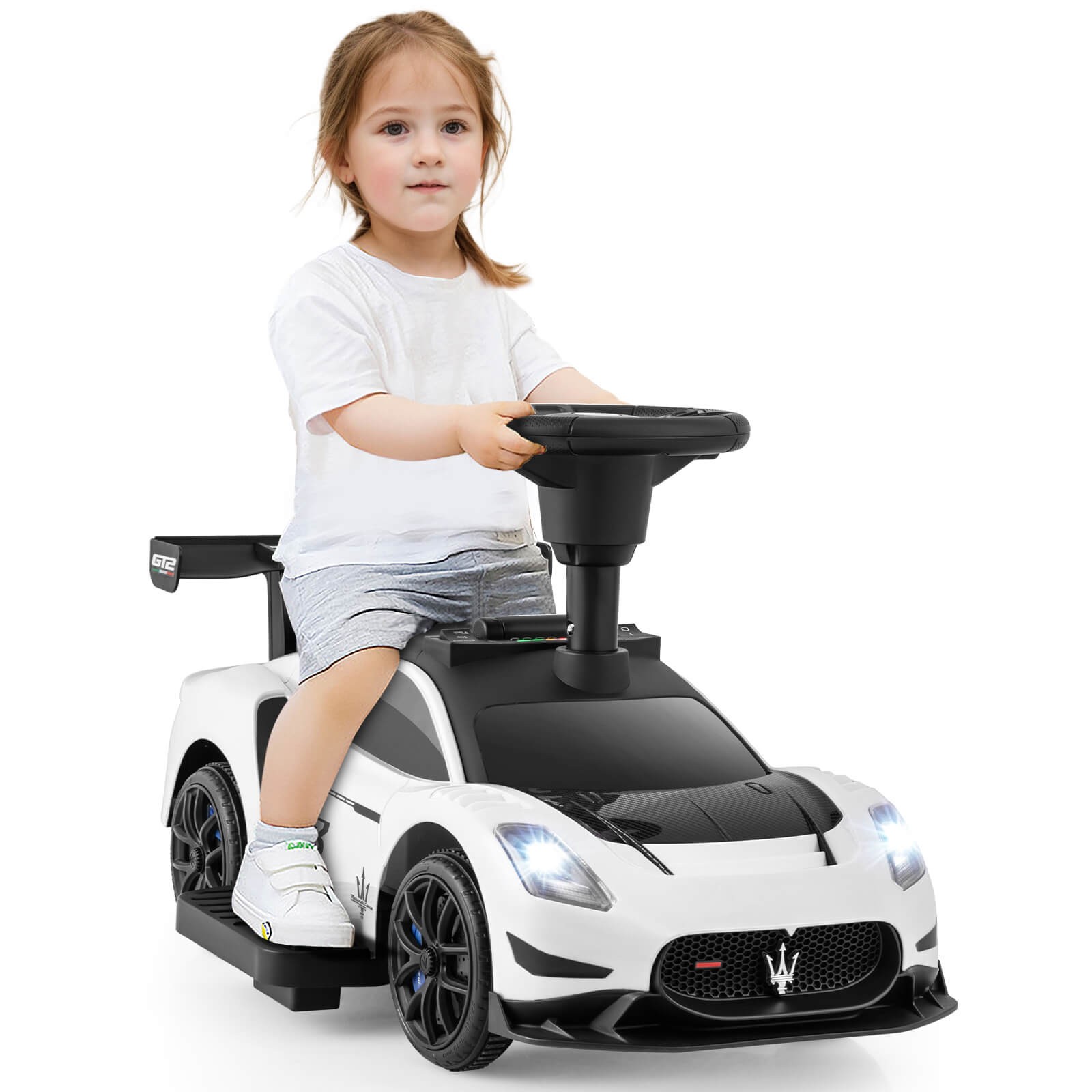 Electric Kids Ride on Push Car Maserati Licensed Foot to Floor Push Car w/Horn