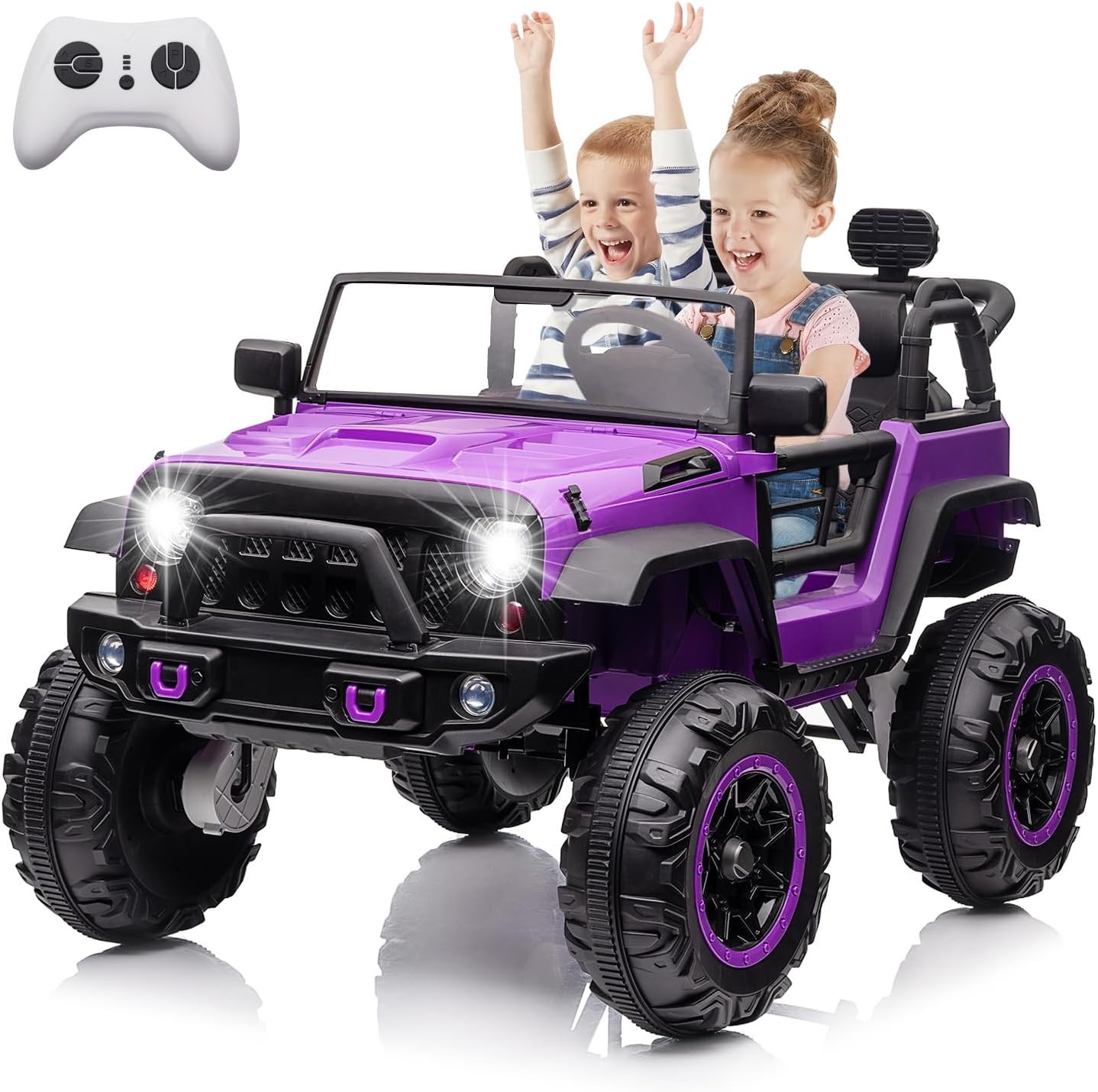 24V Electric Kids Ride On Cars with Remote Control 2 Seats Truck Toys Gifts