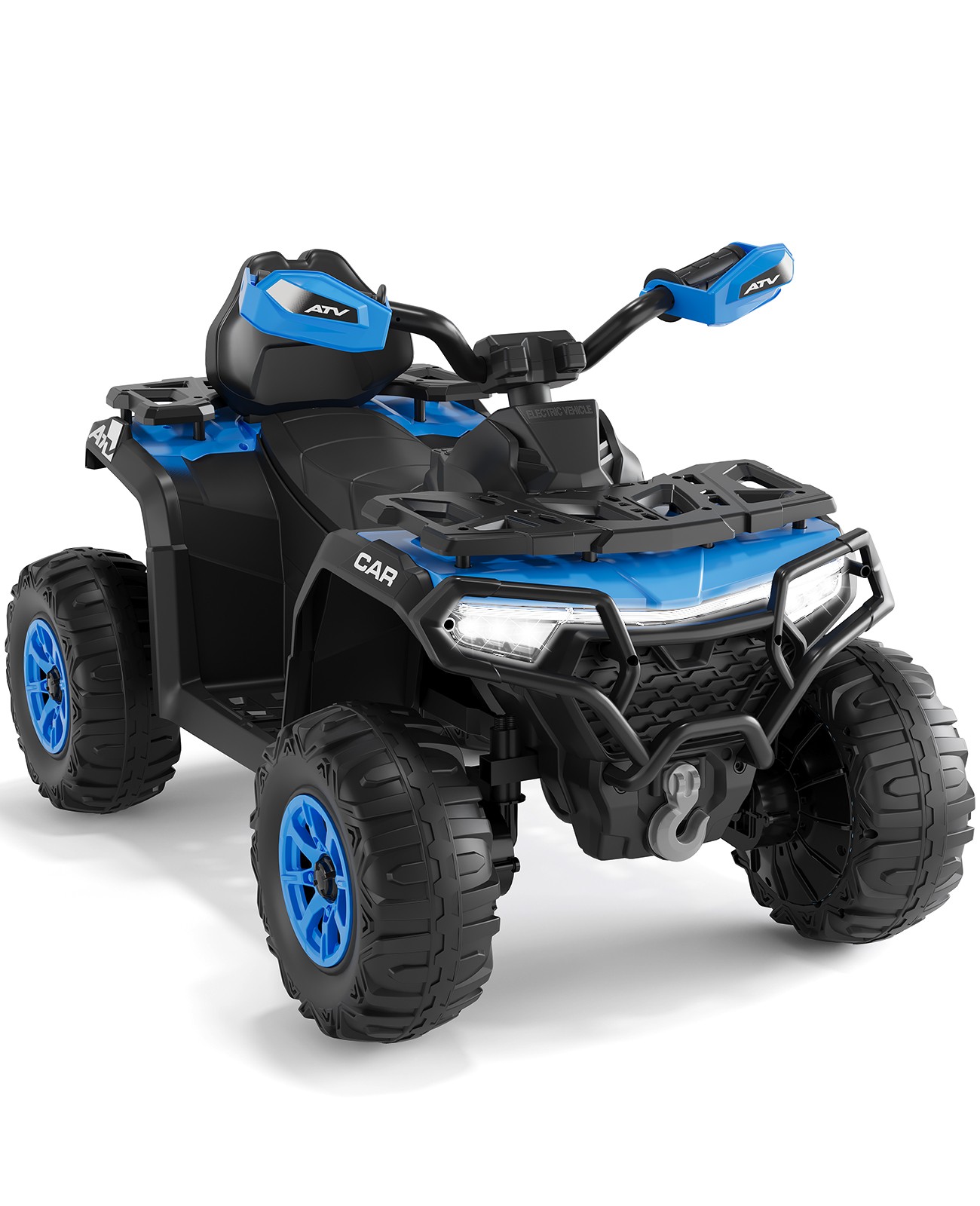 12V Kids ATV Ride On Remote Suspension Bluetooth LED USB Educational LED Flag