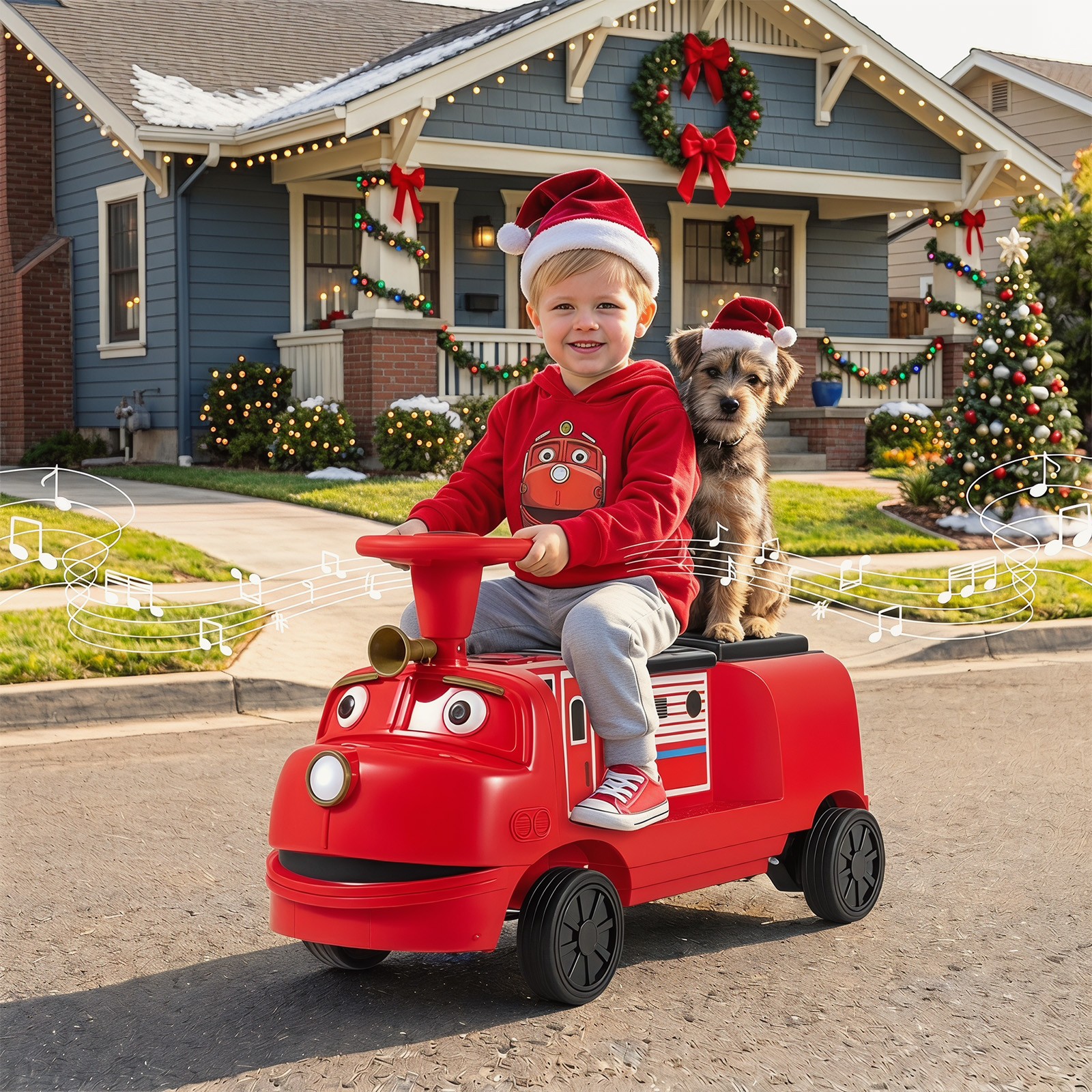 2-Seater Ride on Train,Licensed Chuggington Electric Vehicle w/Adjustable Seat