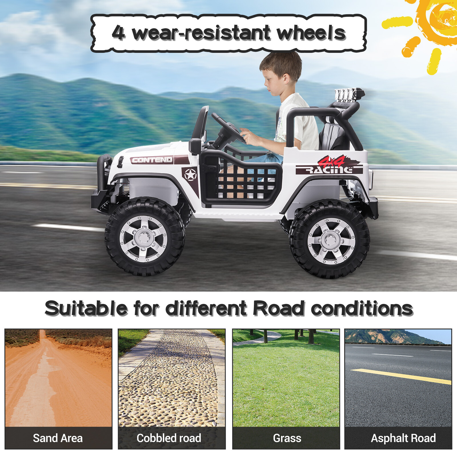 12V Kids Ride On Car 2 Seater Electric Vehicle Toy Truck Jeep w/ MP3 LED Remote