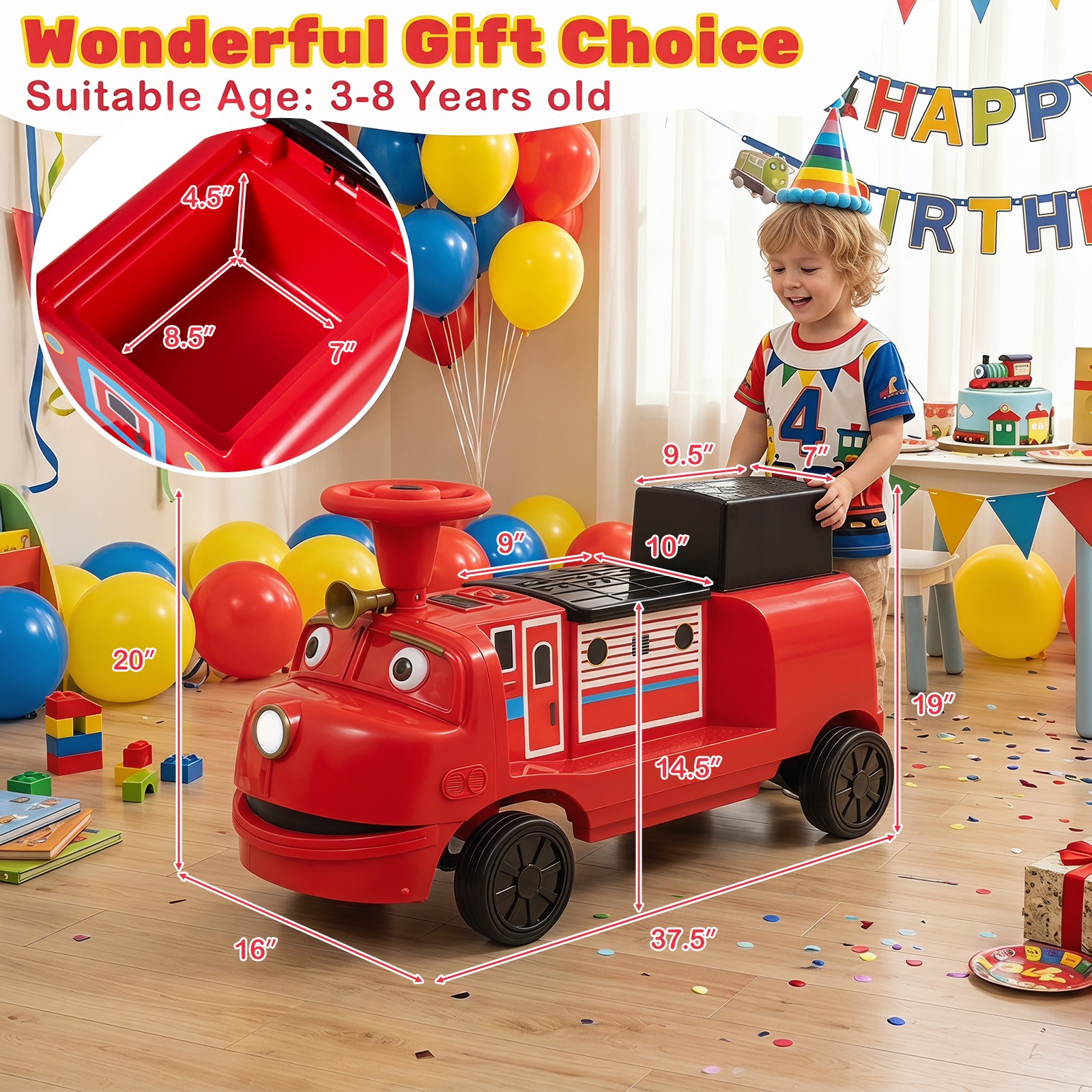 2-Seater Ride on Train,Licensed Chuggington Electric Vehicle w/Adjustable Seat