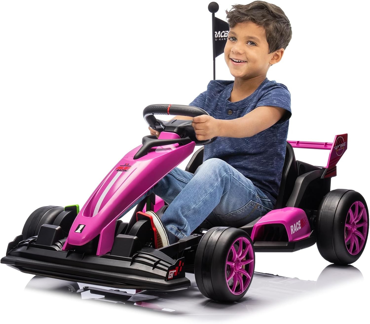 24V Go Kart Outdoor Ride On Toy w/Variable Speed Mode,Electric Drift for Kids 6+
