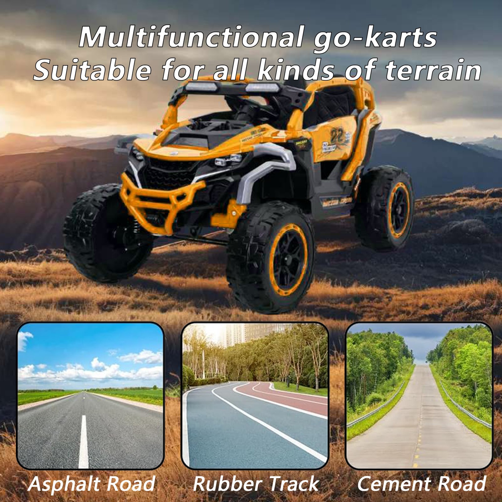 12V Kids UTV 2 Seaters Ride on Truck Electric Car Toy with Remote Flashlights