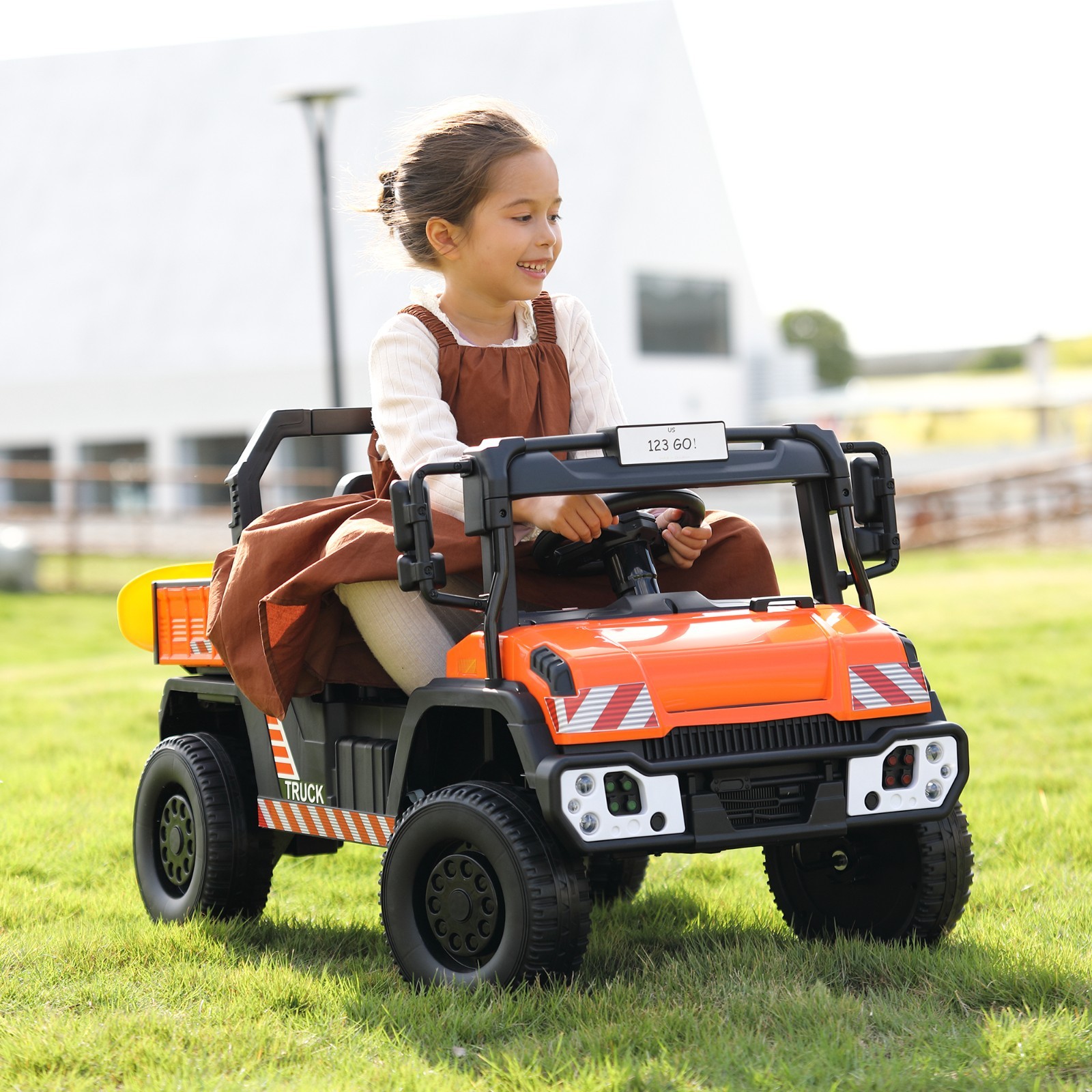 TOBBI Ride on Kids Car Dump Truck with Remote Control for Kids 3-8 Years, Yellow