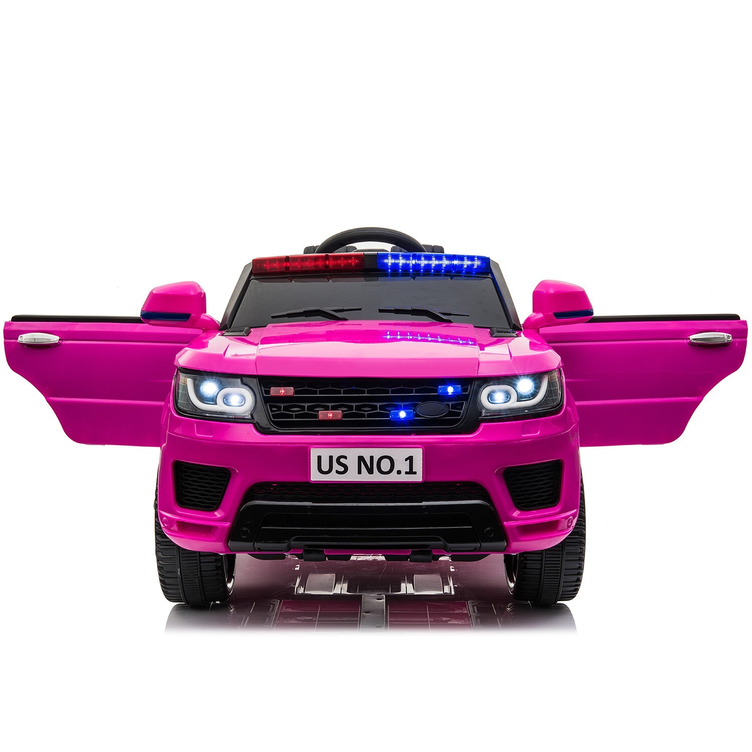 TOBBI 12V Electric Police Vehicle Battery Powered SUV Cars with Remote Control