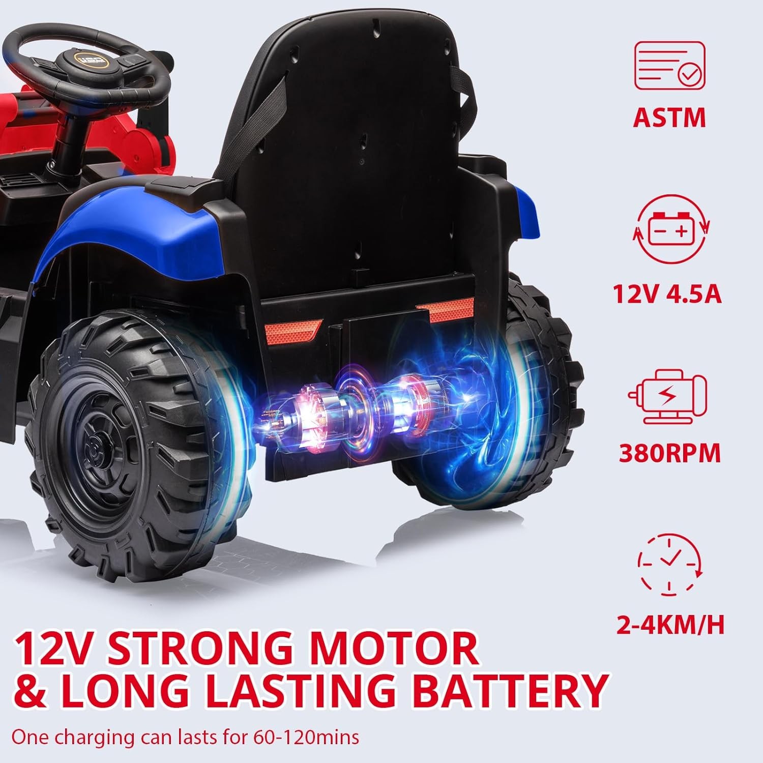 12V Electric Ride On Excavator Front Loader Digger Toy Kid Remote Control Car