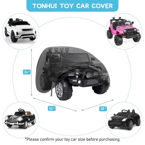Kids Ride-On Toy Car Cover, Outdoor Wrapper Resistant 52″ x 28″ x 24″