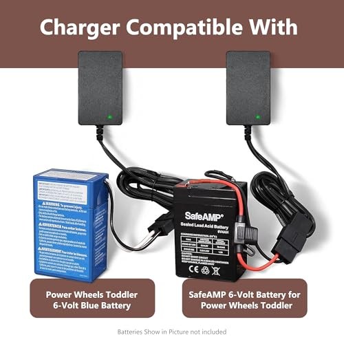 for Fisher-Price Power Wheels 6V Battery Charger for Ride-On Toys, Replacement