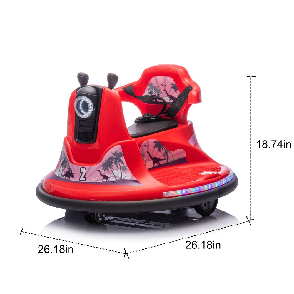 12V Kids Ride On Bumper car W/Parents control,Rotate 360 ° For kids of 2-5
