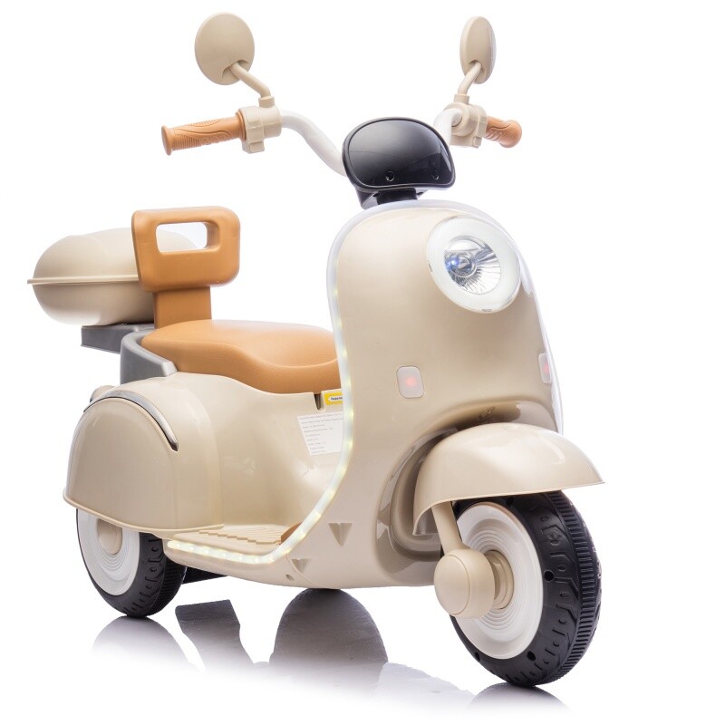 12V Kids Ride On Three-Wheel Electric Motorcycle W/Bluetooth Music For 3-6 Years