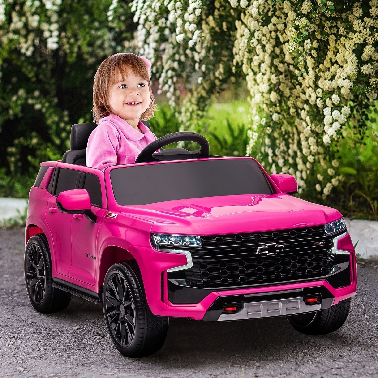 Electric Ride on Car, 12V Kids Ride-on Toy, Pink