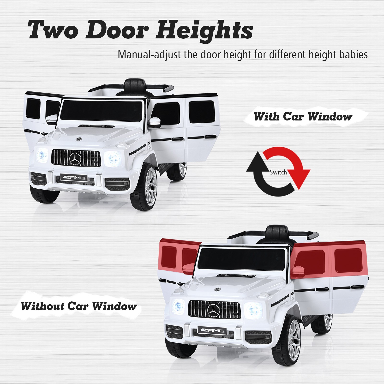 12V Kids Ride On Car Licensed Mercedes-Benz G63 w/Music & Remote Control White