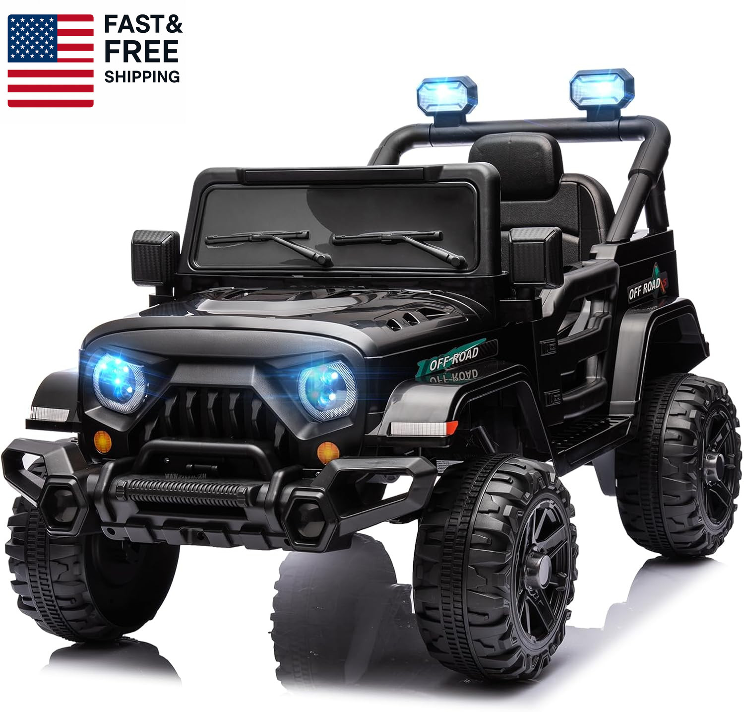 12V Kids Electric Ride on Truck Car Remote Control, Twin 35W Motors 3.5MPH Max