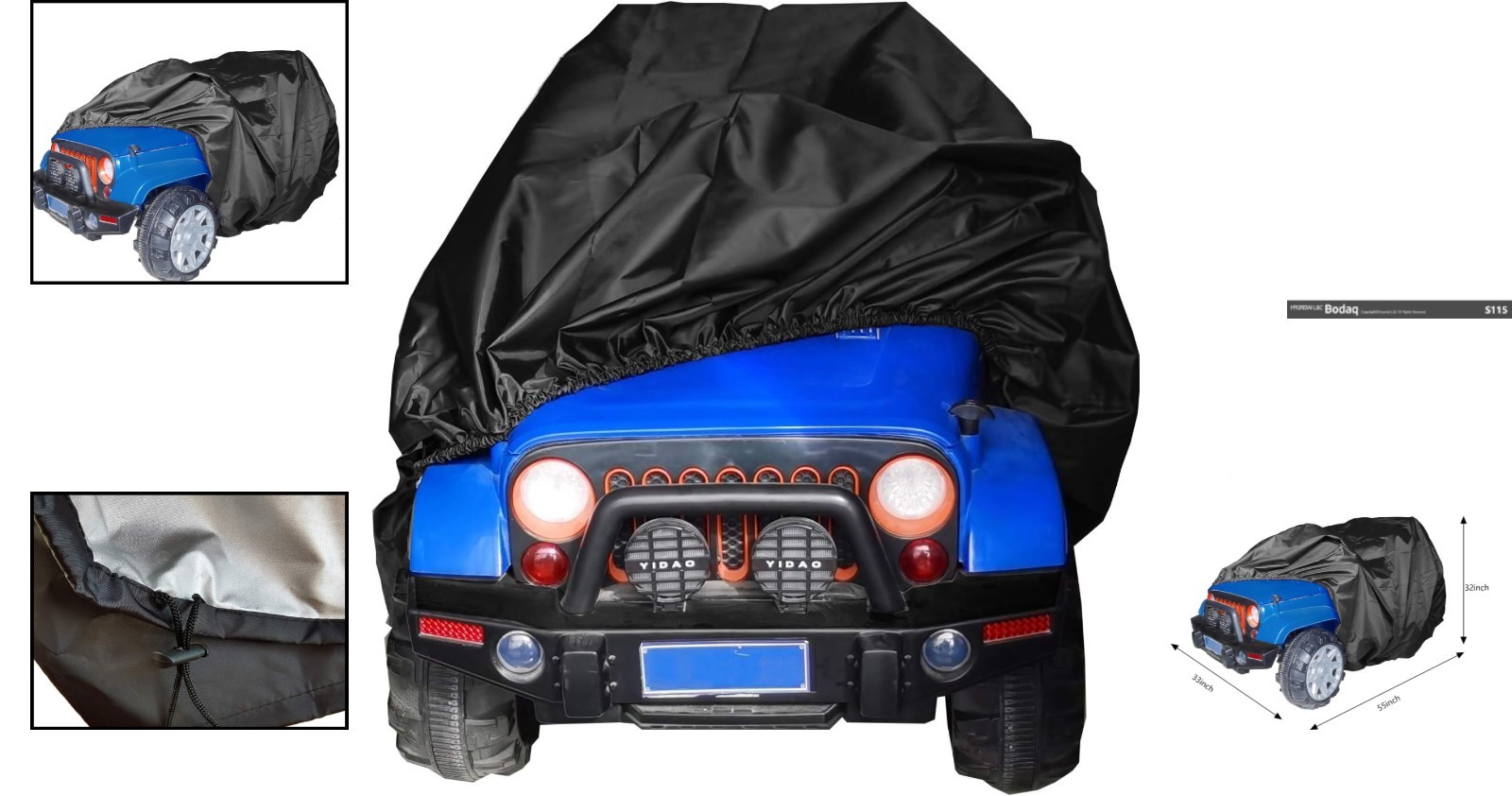 Portable Waterproof Kids Electric Vehicle Cover – 55x33x32 with Storage Bag