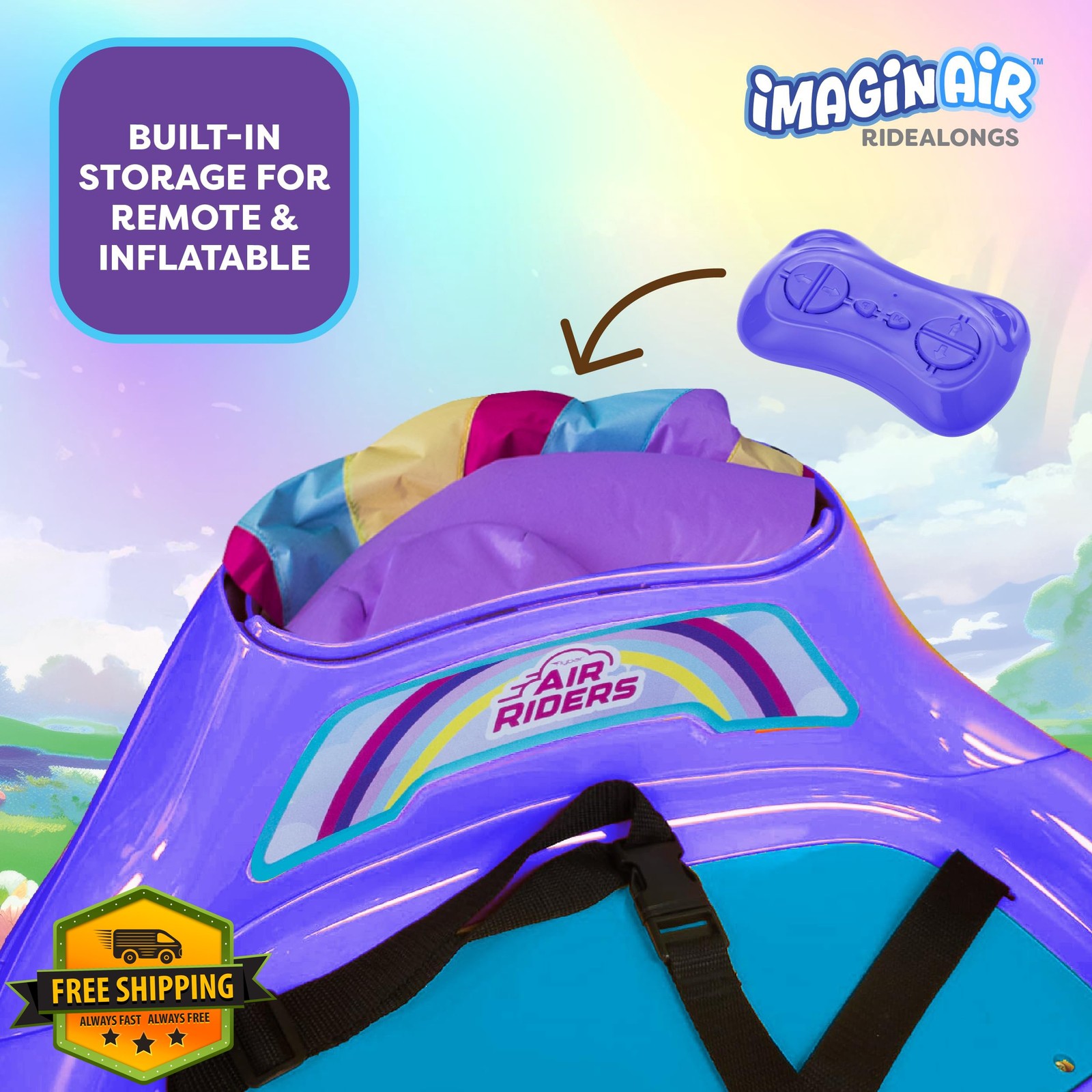ImaginAir Purple Unicorn Bumper Car Ride On Toy