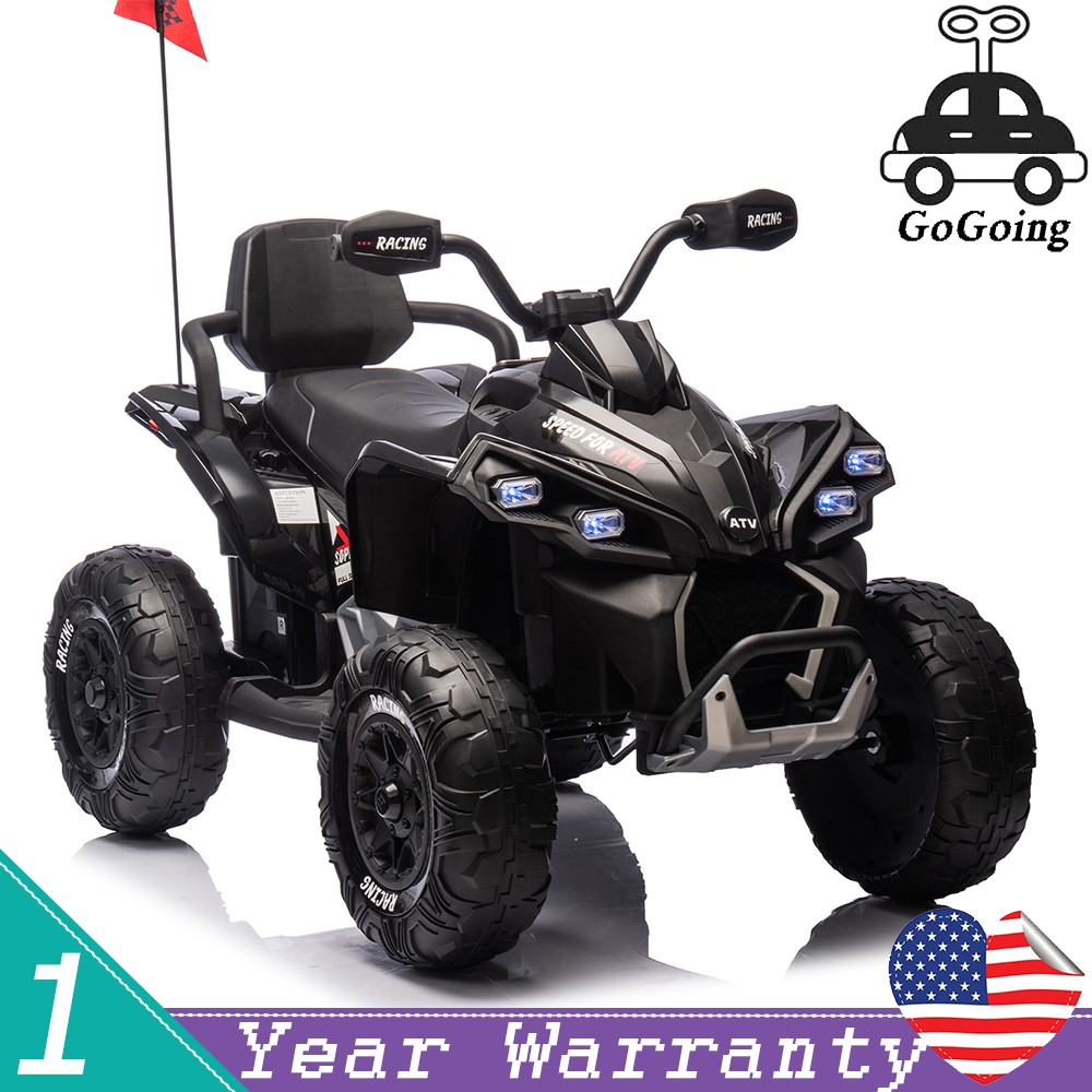 24V Kids Ride On Toy Electric ATV 4-wheel shock absorber 1.24-3.73MPH Aged 3-12