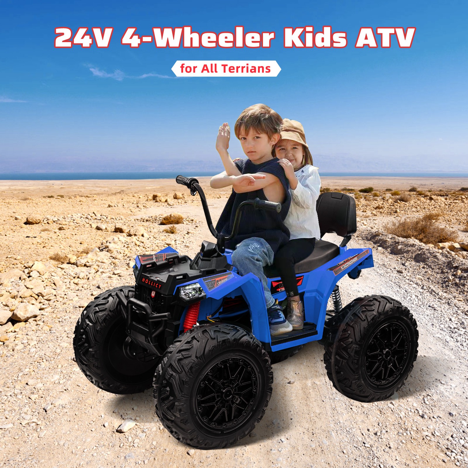 24V Ride on Car Kids ATV 4WD Quad Electric Vehicle 4x80W Powerful Engine