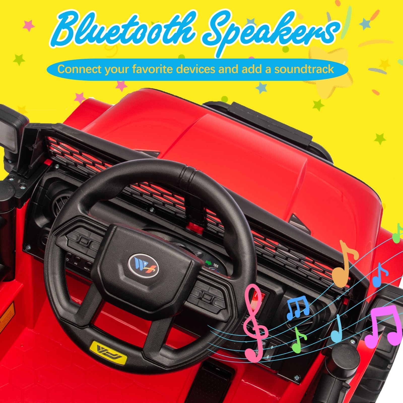 12V Kids Ride On Toys Truck w/Remote, Electric Toddler Ride on Car for Kids, Red
