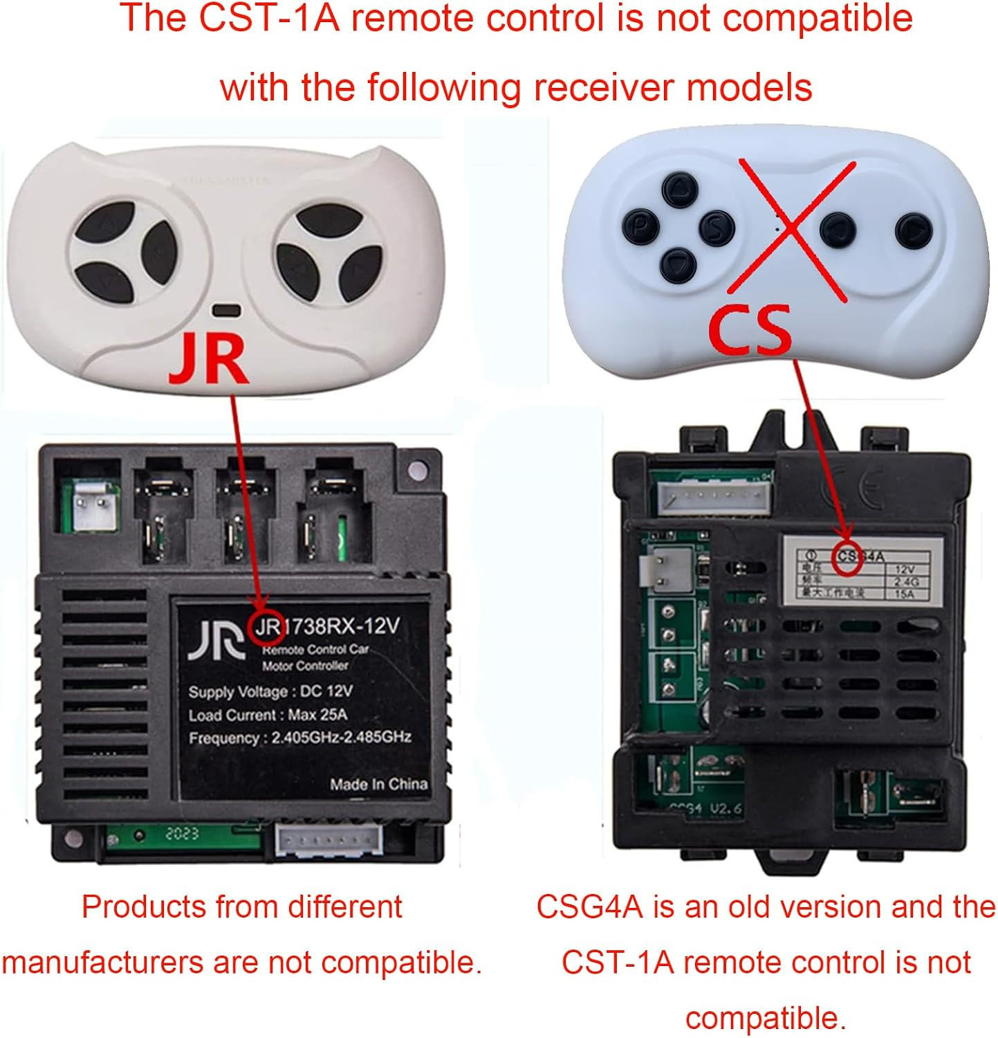 2.4G Bluetooth Remote Control CST-1A for Kids Powered Ride on Car with CSR-12T