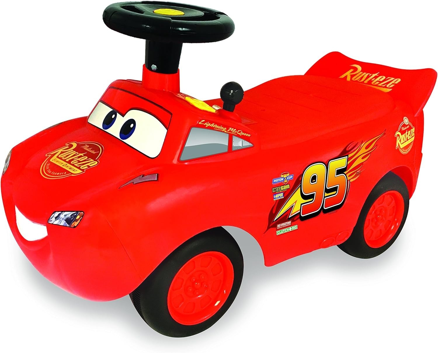 Interactive Lightning McQueen Ride-On – Engine Sounds, Music, Flashing Lights