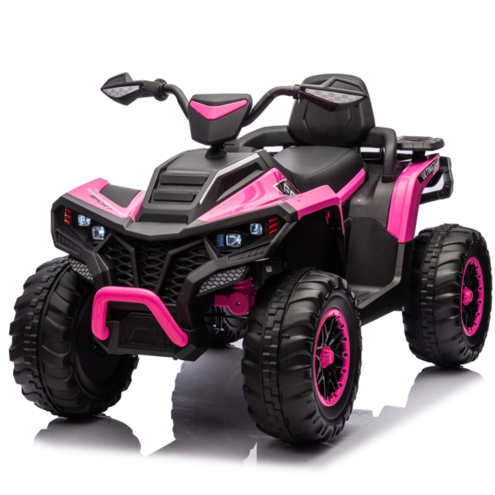 Kids ATV 4 Wheeler 24V Electric ATV Ride On Toy W/ 2-Seater 6 Mph Max Speed-Pink
