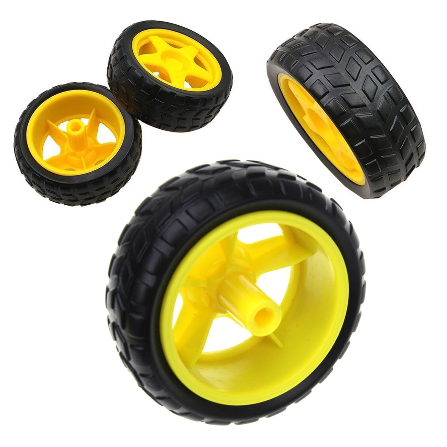 8 Pack TT Motor Wheels Replacement Smart Car Robot Wheel Tyres 1:48 Model Gea…