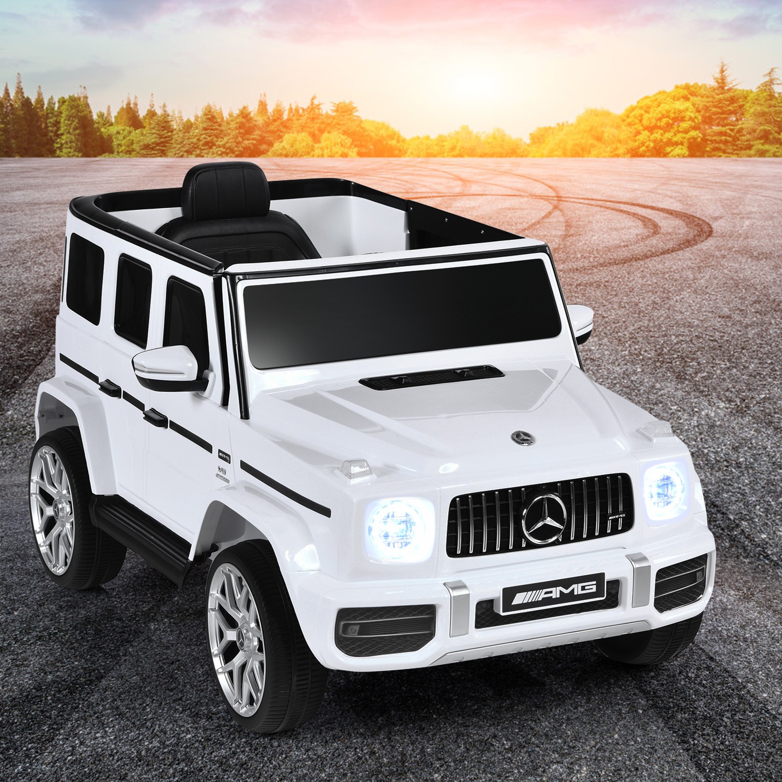 12V Kids Ride On Car Licensed Mercedes-Benz G63 w/Music & Remote Control White