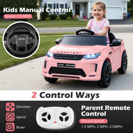 Licensed Land Rover Kids Ride on Car 12V Battery Powered Kids Electric Car-Black