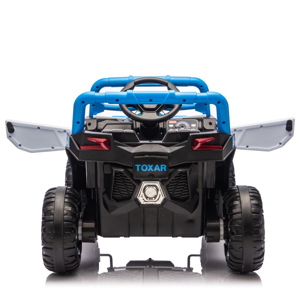 12V Kids Ride On Electric UTV, Anti-Slip Wheels w Front Shock Absorbers, Blue