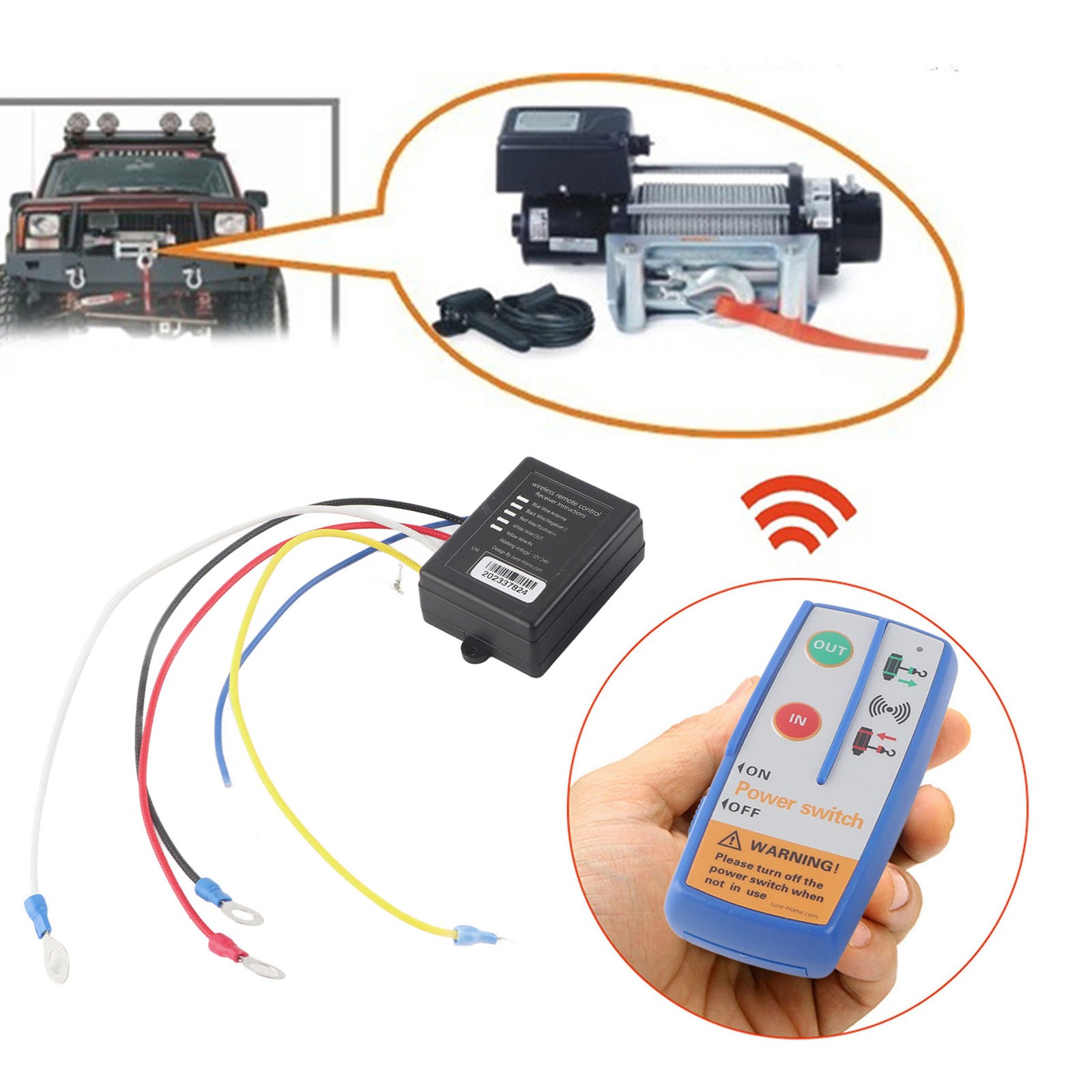 Wireless Winch Transmitter For Truck ATV SUV Remote Control System MRQS