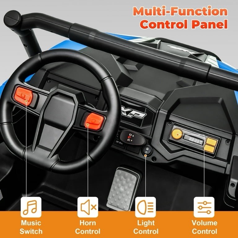 Kids Electric 2 Seat Ride On Car Truck Vehicle LED Lights, Music, Remote