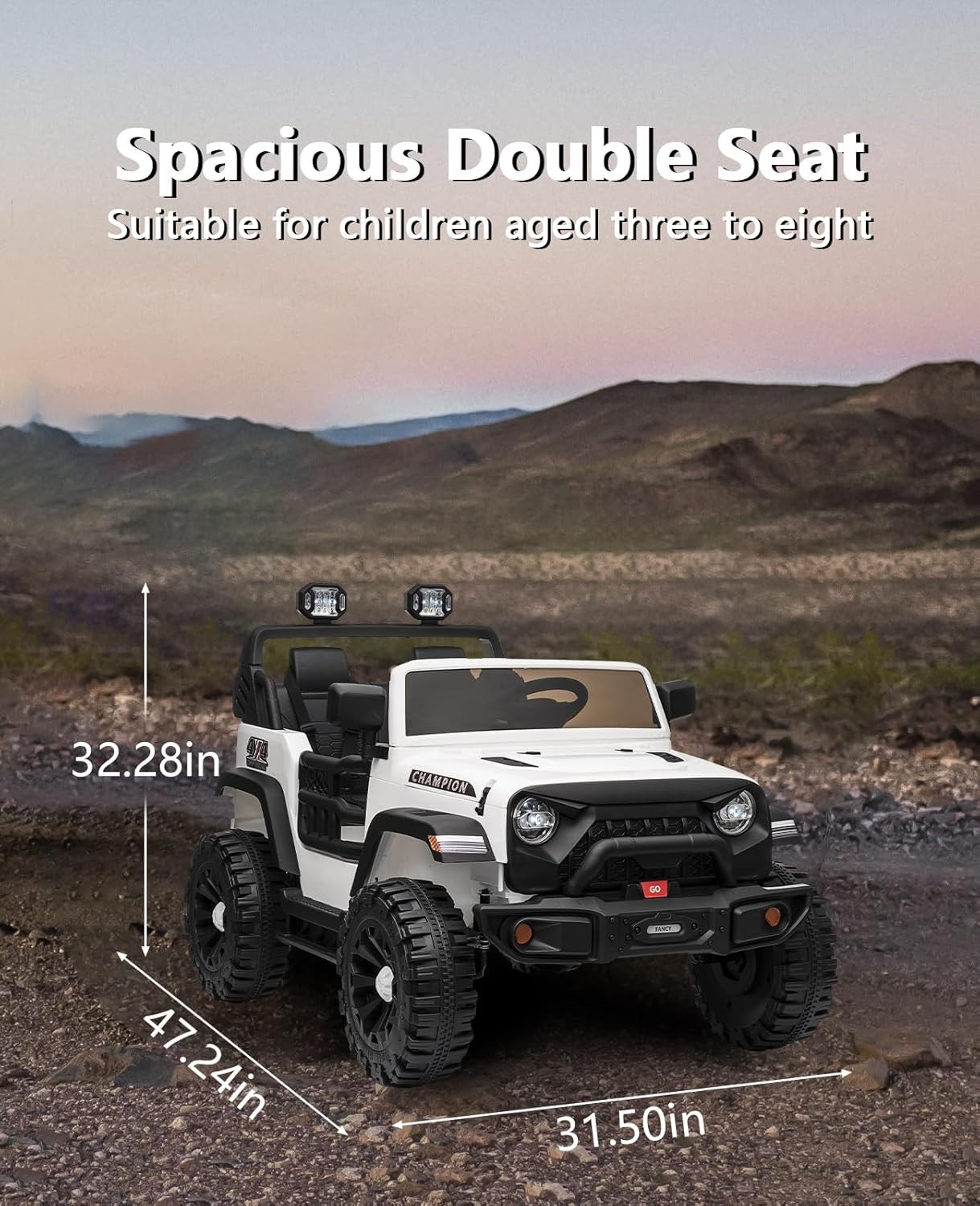 24V 2-Seater Ride-On Truck for Kids, 24V/7AH Dual Motors, Remote Control, MP3