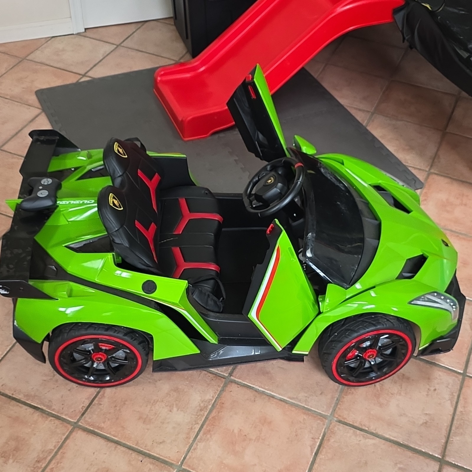 Lamborghini Green Battery-Powered Ride-On Car w/ Remote, Bluetooth, 2W or 4W