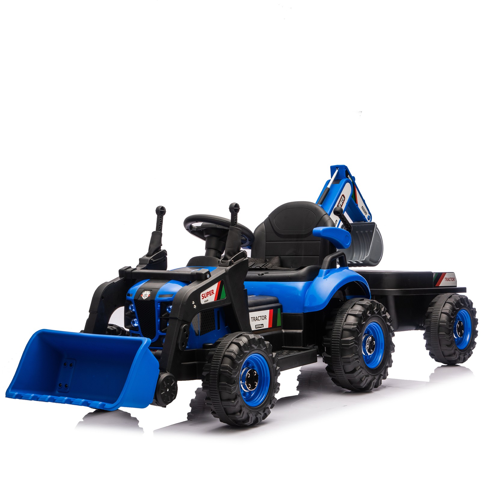 4 in 1 Kids Ride-On Tractor 24V Electric Excavator Dump Truck Bulldozer W/Remote