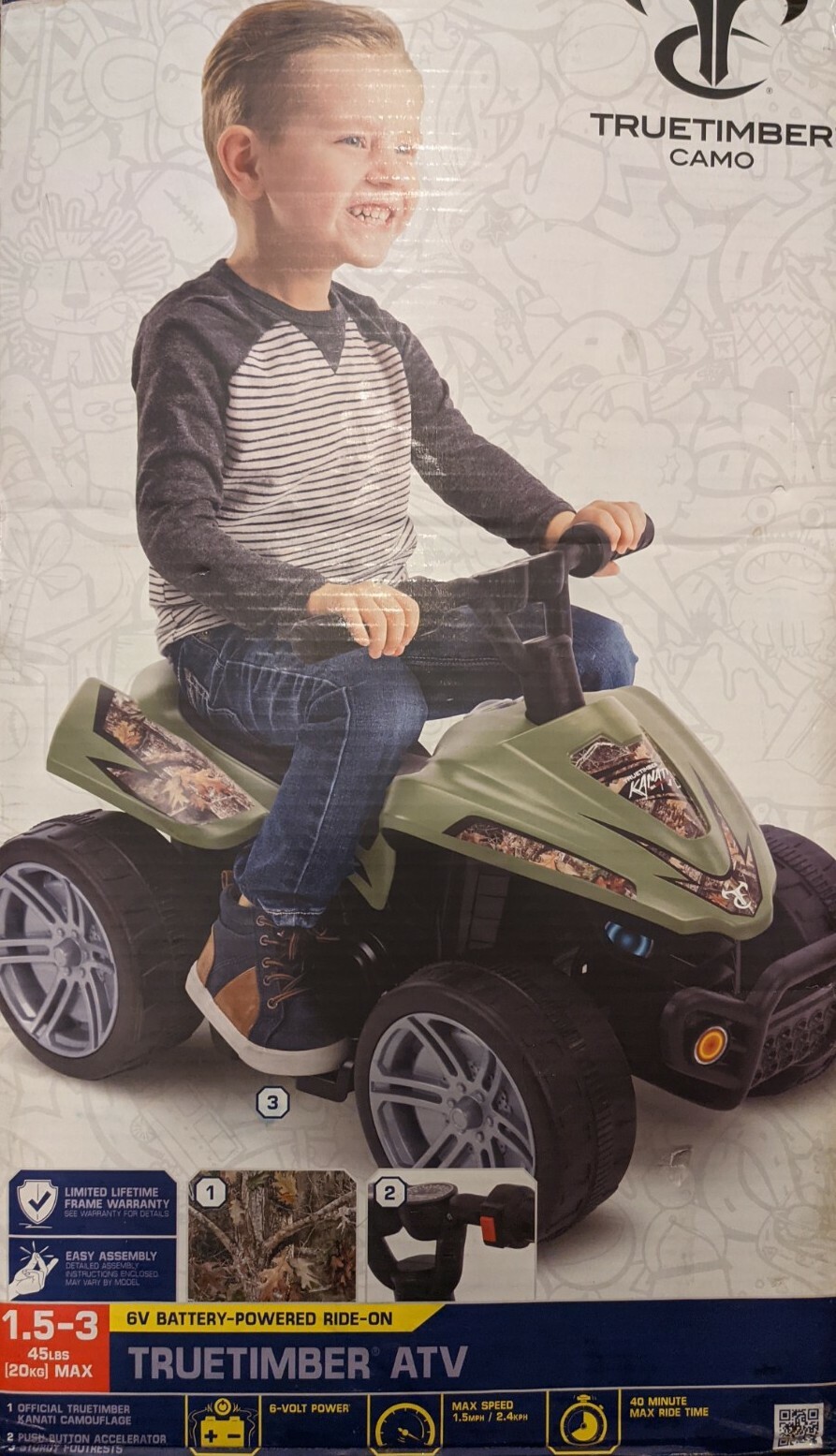 Huffy True Timber Camo Mini Quad ATV 6V Battery Powered Ride-On NIB