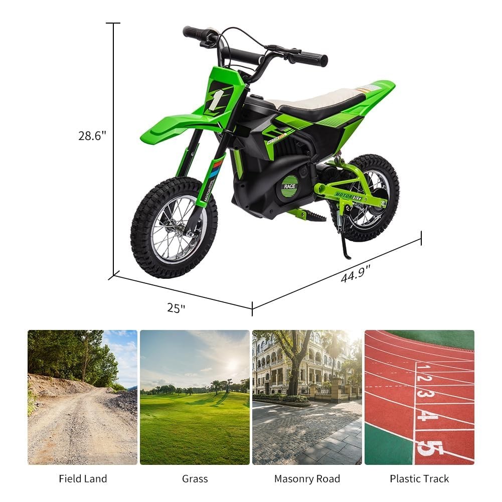 24V Kid Ride on Electric Off-Road Motorcycle 250W Fast Speed Dirt Bike Motocross