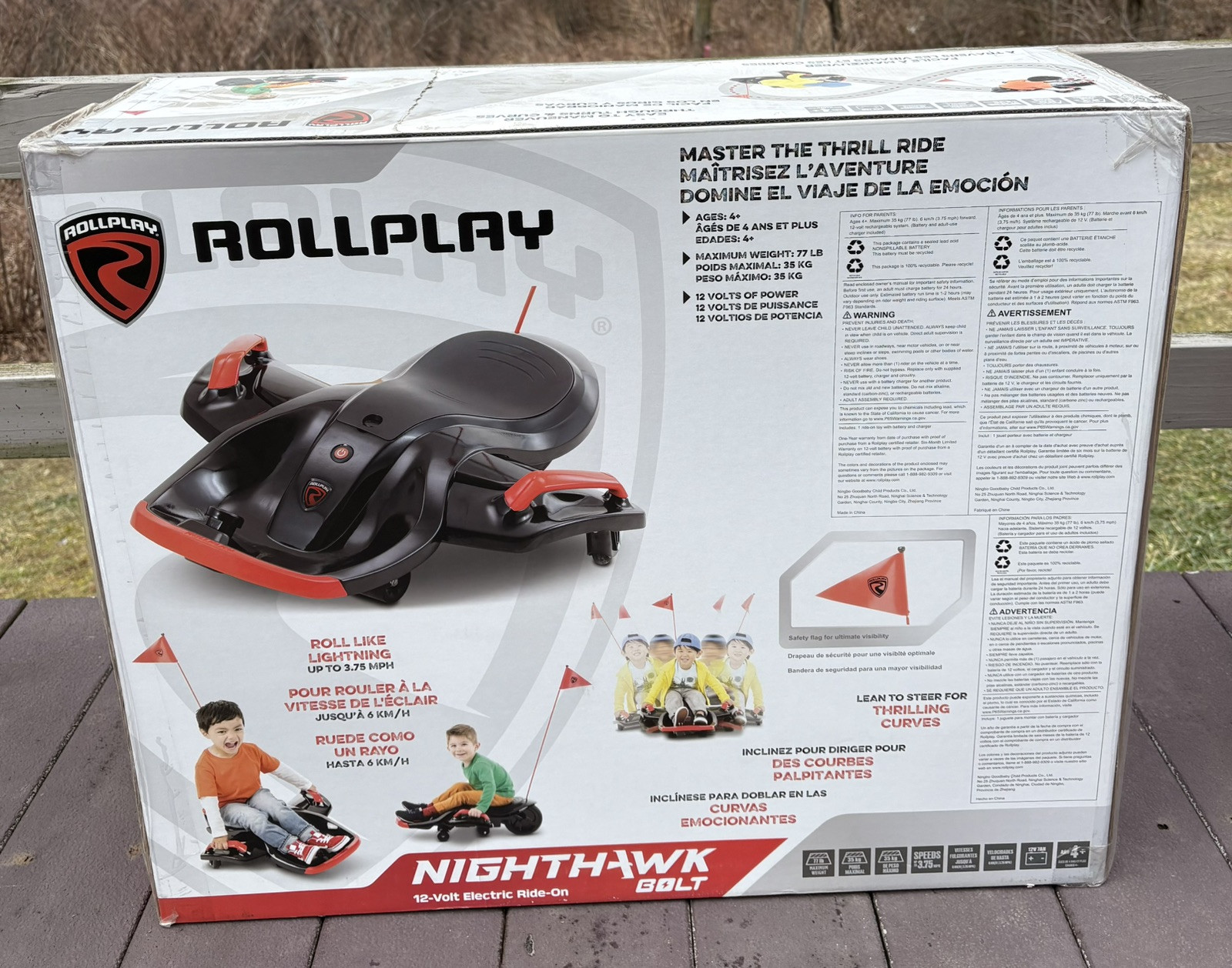 Rollplay Night Hawk 12v Electric Ride On Black & Red NEW IN BOX