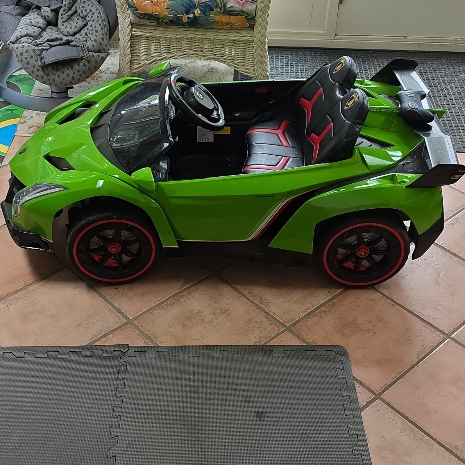 Lamborghini Green Battery-Powered Ride-On Car w/ Remote, Bluetooth, 2W or 4W