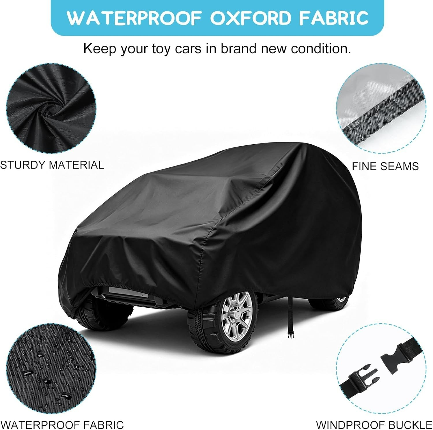 Water-Resistant Toy Car Cover for Kids | Adjustable Fit 52 x 28 inches